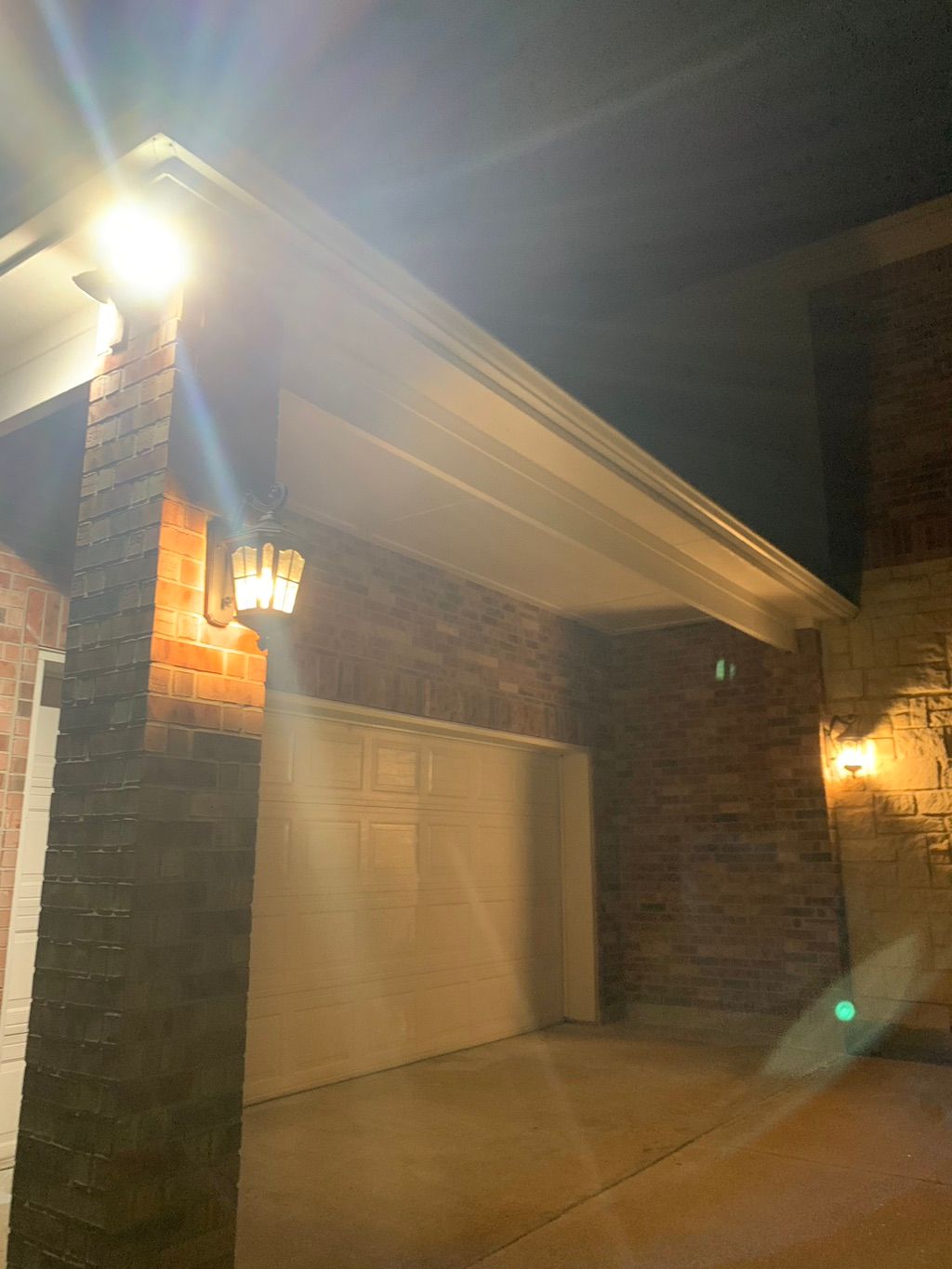 Floodlight corner installed for security