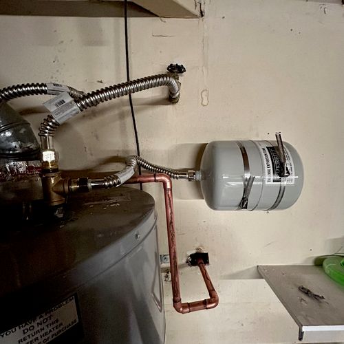 New water heater + thermal expansion tank 