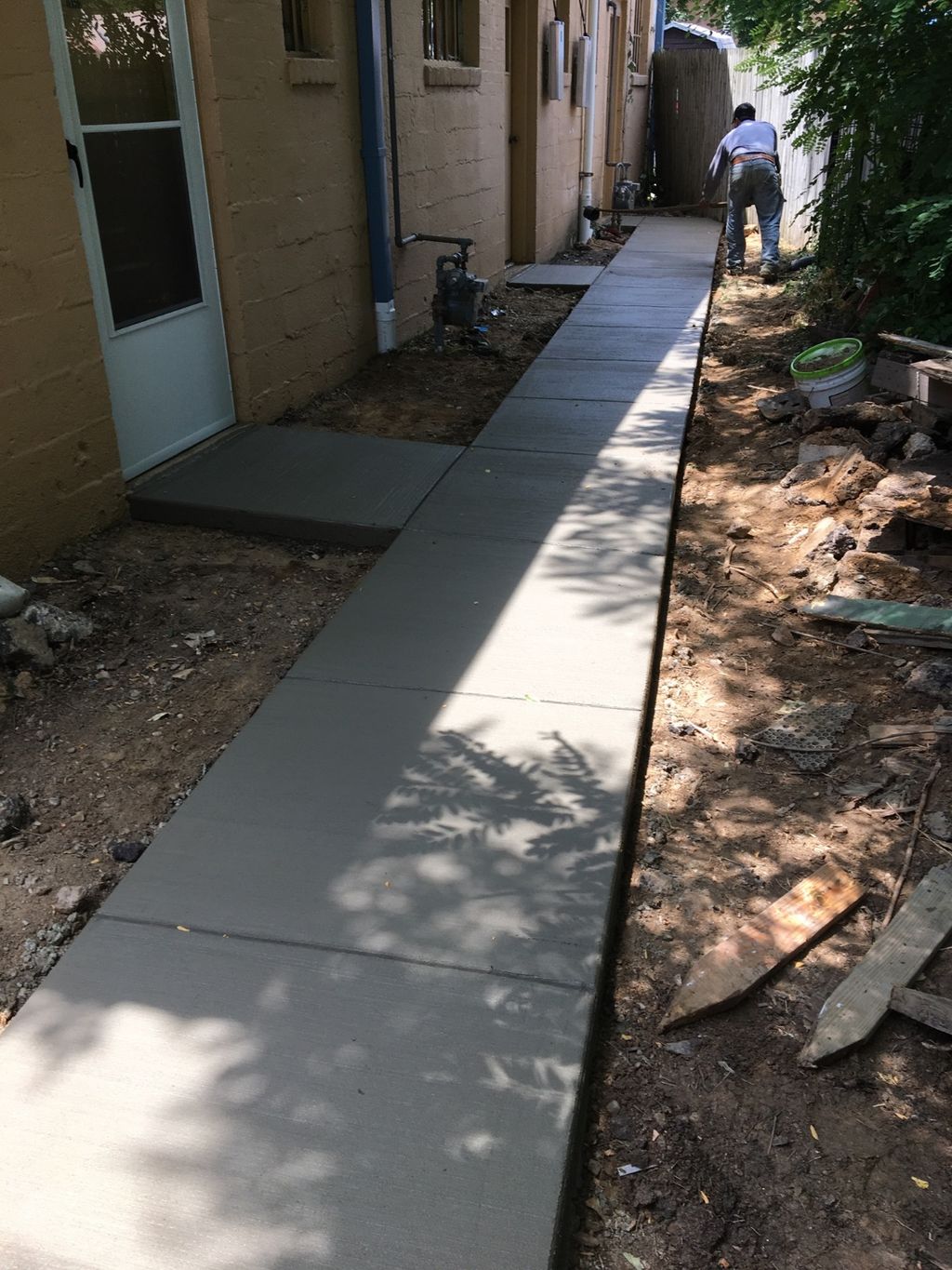 Commercial property new concrete walkway