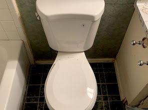 New toilet installed with new wax ring and parts.
