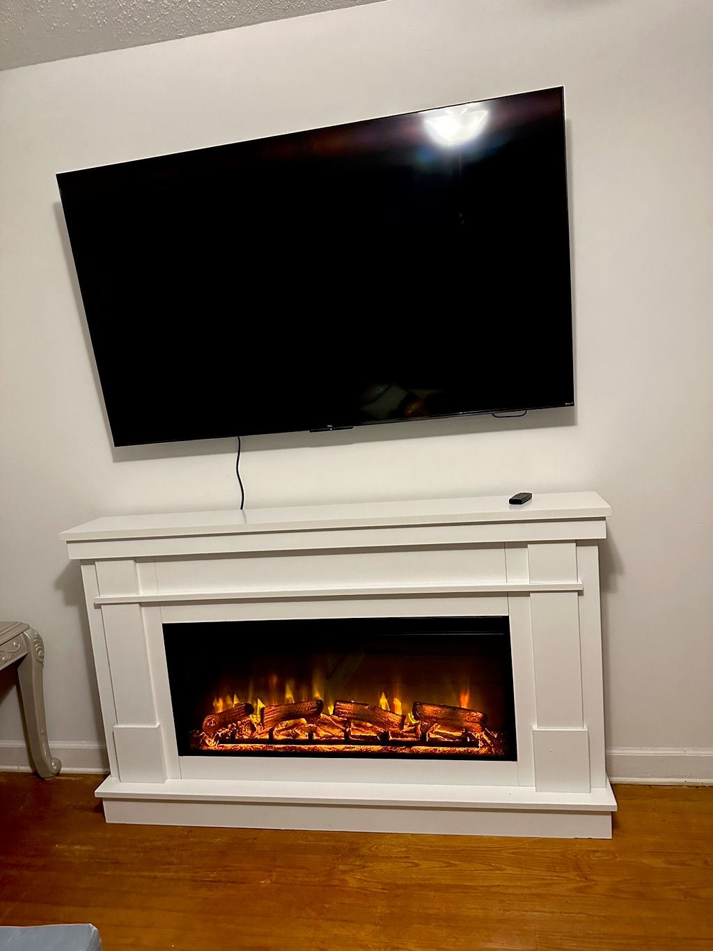 This customer reached out to have an electric fire