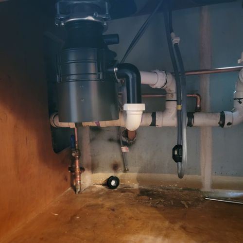 Garbage dispoal and copper supply line install