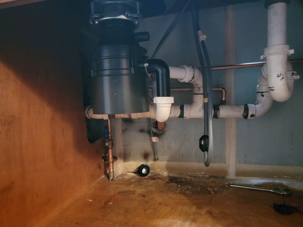 Garbage dispoal and copper supply line install
