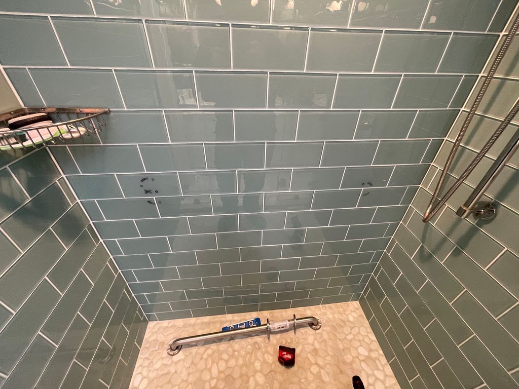 Glass Tiles Shower room: Before Installation