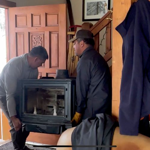 Moving a cast iron stove (fireplace).  