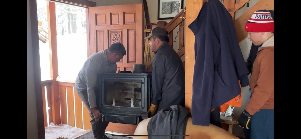 Moving a cast iron stove (fireplace).  