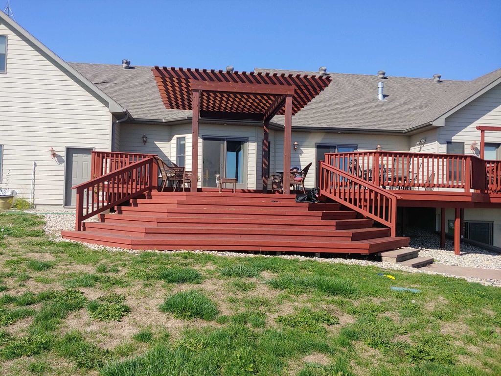 Wrap around deck we stained 