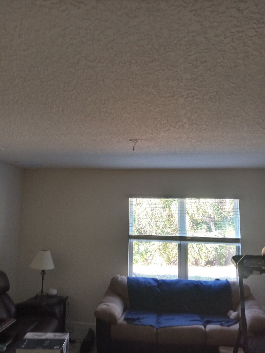 Before: living room box ready for fan