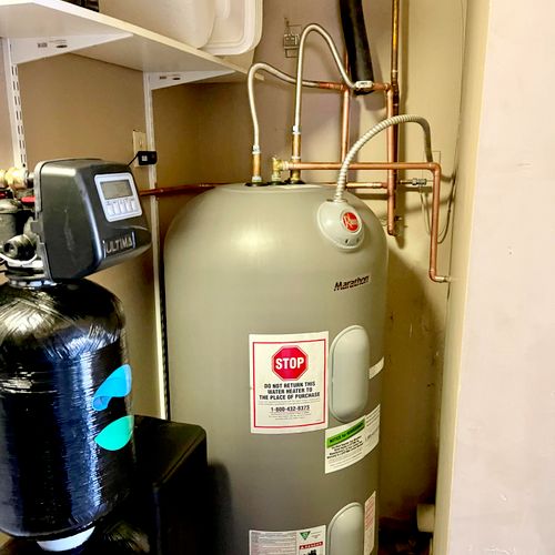 Two for one install! Water heater and water soften
