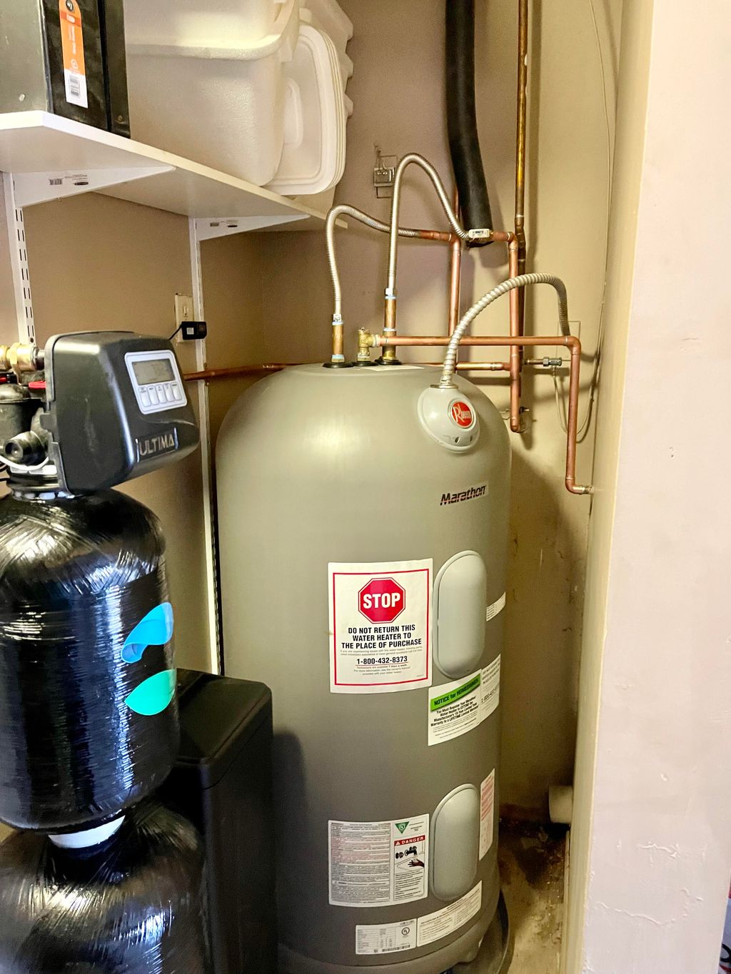 Two for one install! Water heater and water soften