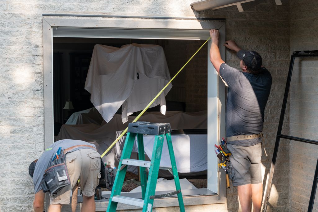 Andersen replacement window installation.