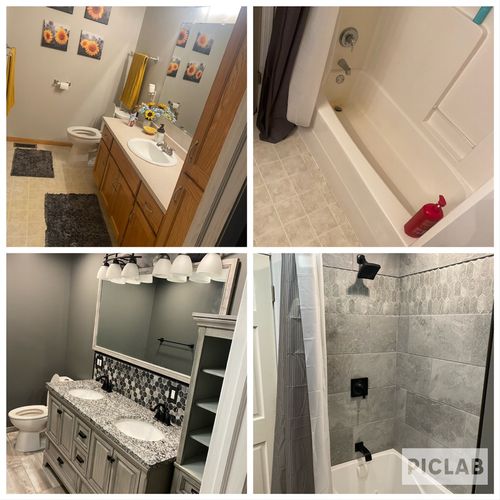 full bathroom remodel complete with a jacuzzi tub 