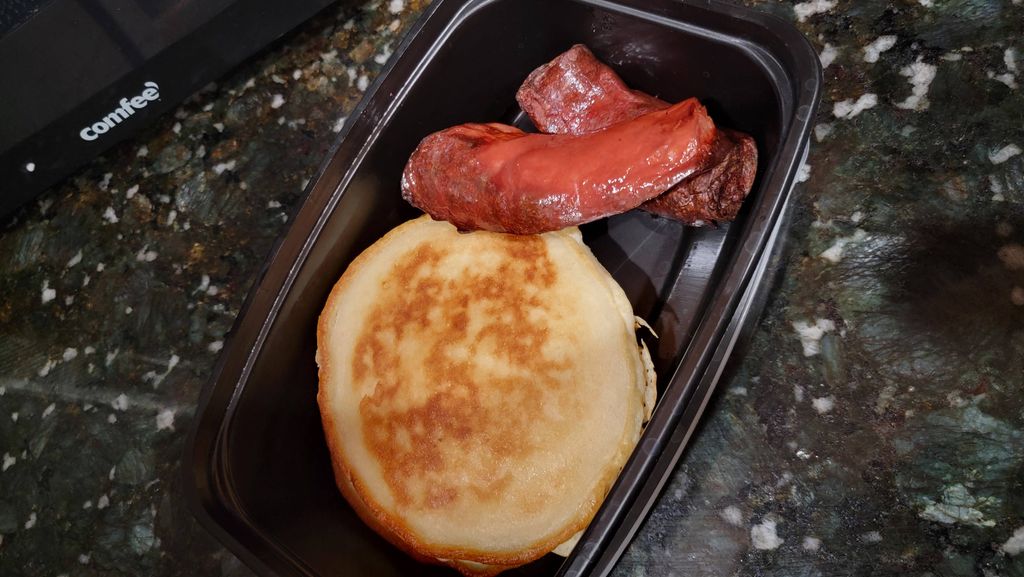 Protein Pancakes and Beef Sausage