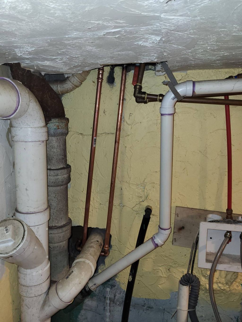  installation connections in the wall soldered 