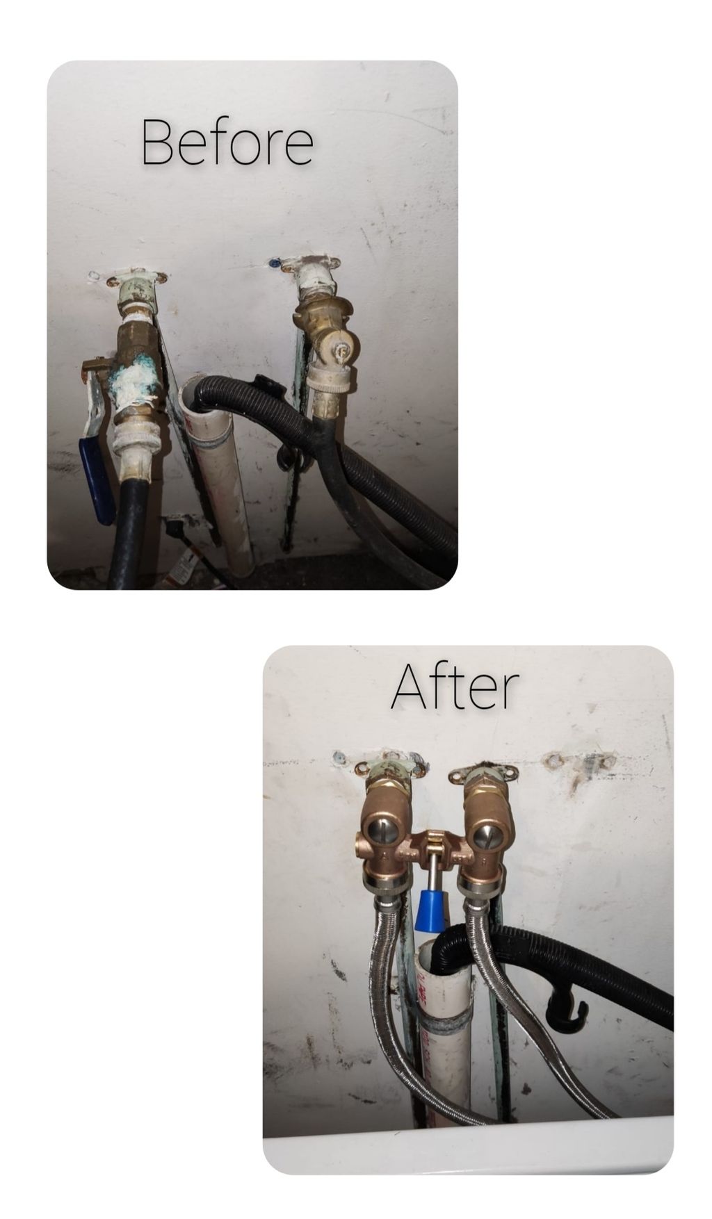 Washing machine plumbing work