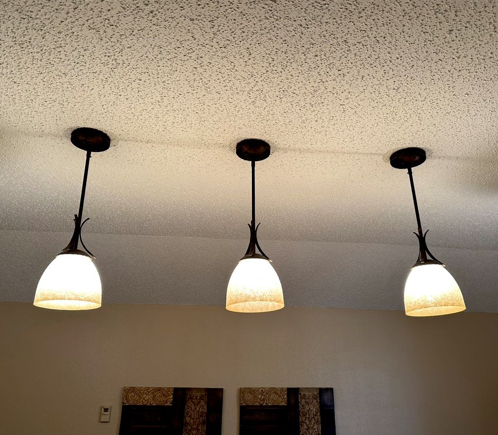 Removed pendant lights and install LED cans 