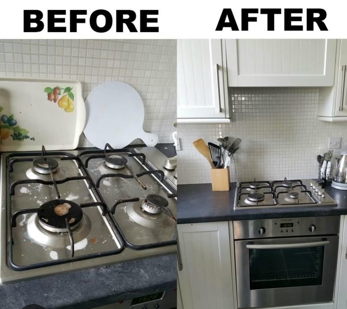 A before and after cleaning 