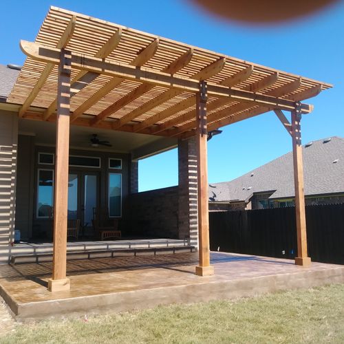 Pergola and Stamped Concrete!