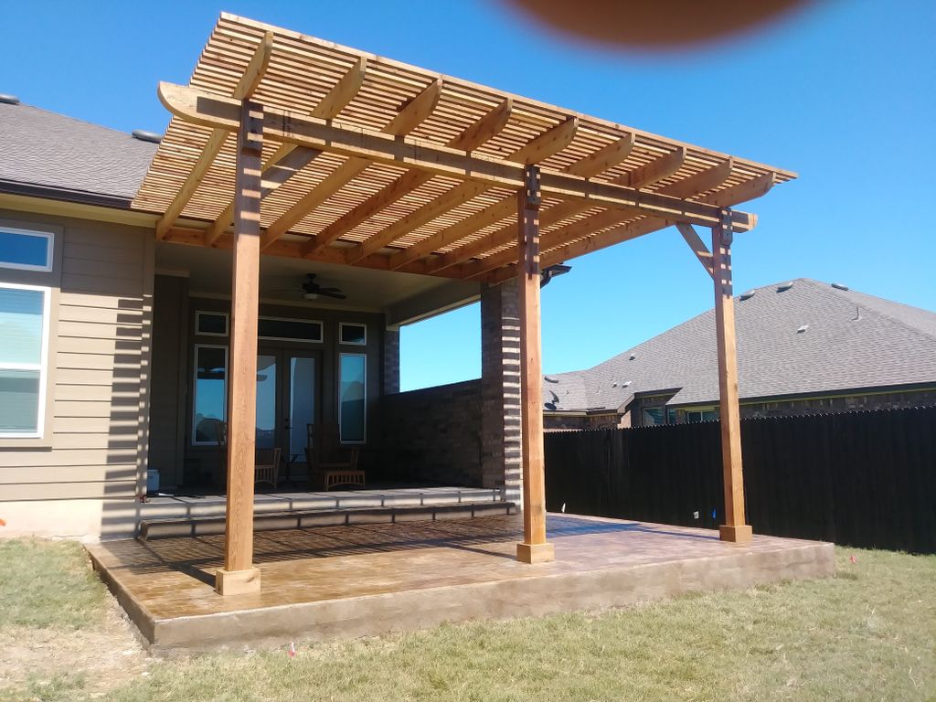 Pergola and Stamped Concrete!