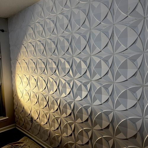 3d accent wall installation 