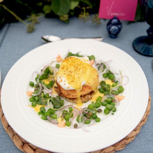Salmon Benedict & Asparagus Salad