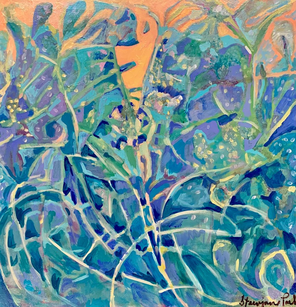 Just Enough Mystery 30x30 Acrylic Painting 