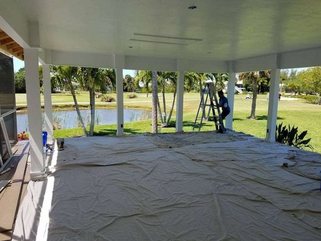 back patio and deck. All in Exterior White Satin f
