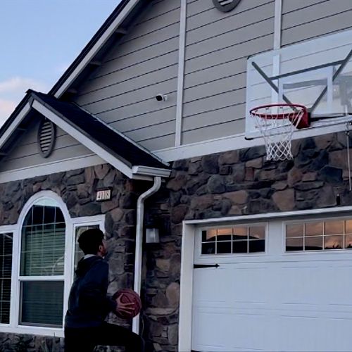 Had a basketball hoop installed above my garage do