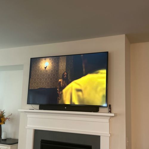 We hired DayOne to mount our 3 large tvs and secur