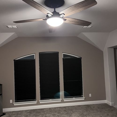 Ceiling fan Install and painted wall