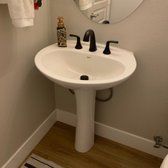 Sink installation with faucet