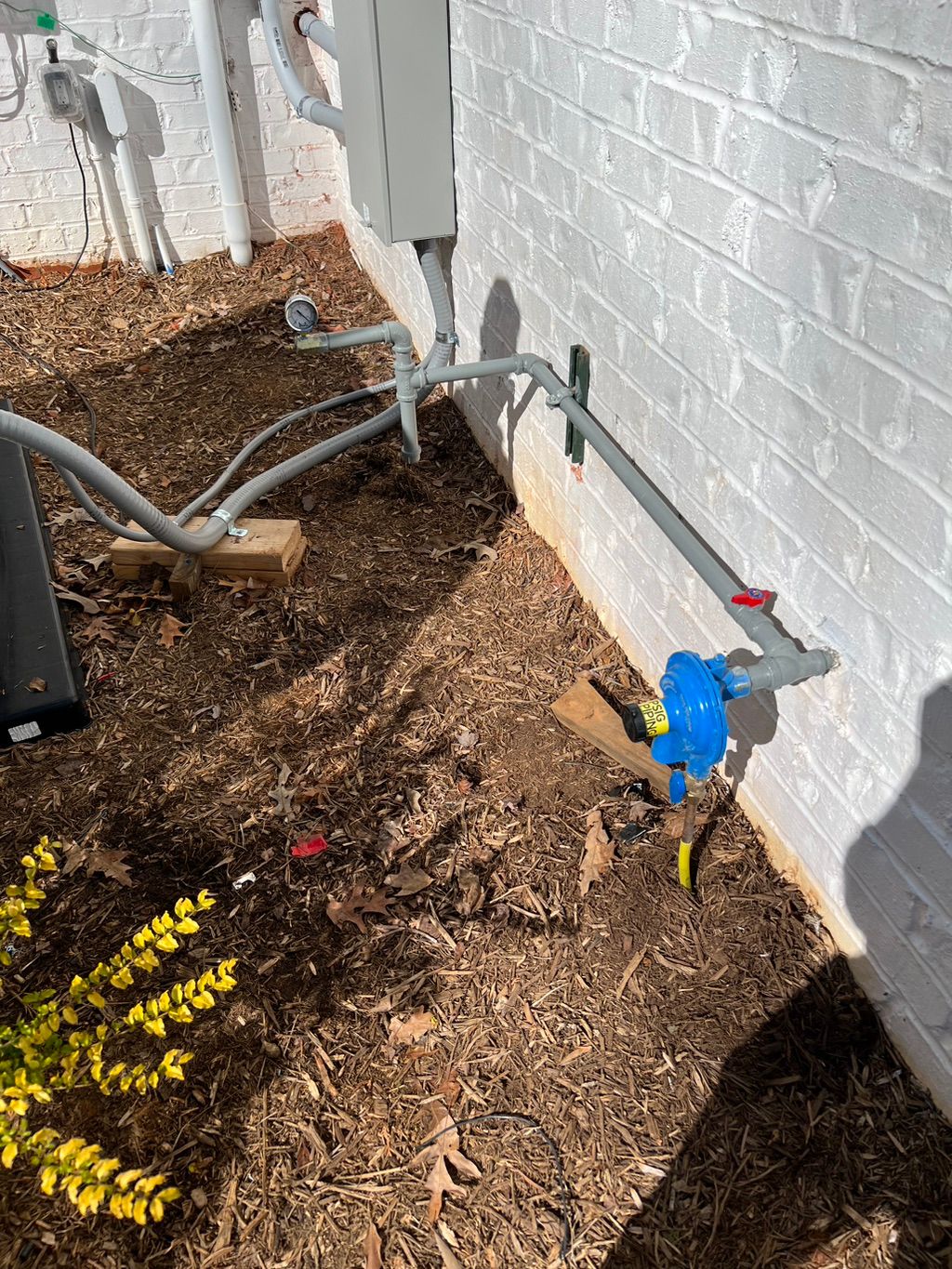 Gas line install for a generator 