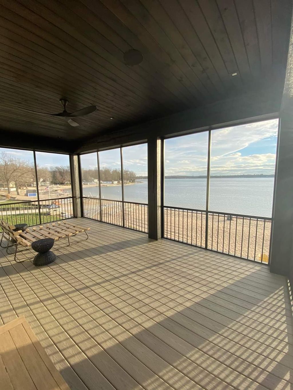 Azek Decking, Pine T+G ceiling, LP Columns
