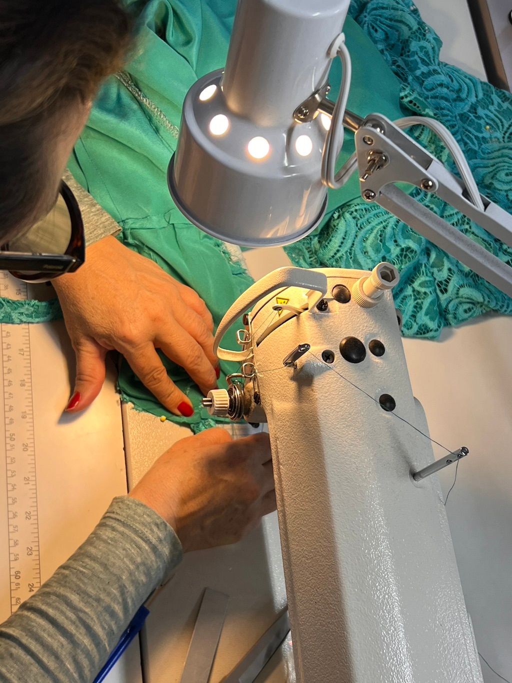 Working on a custom dress 