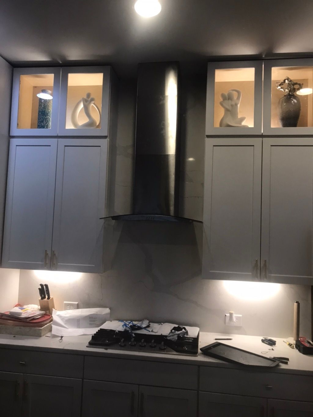 Installed range hood 