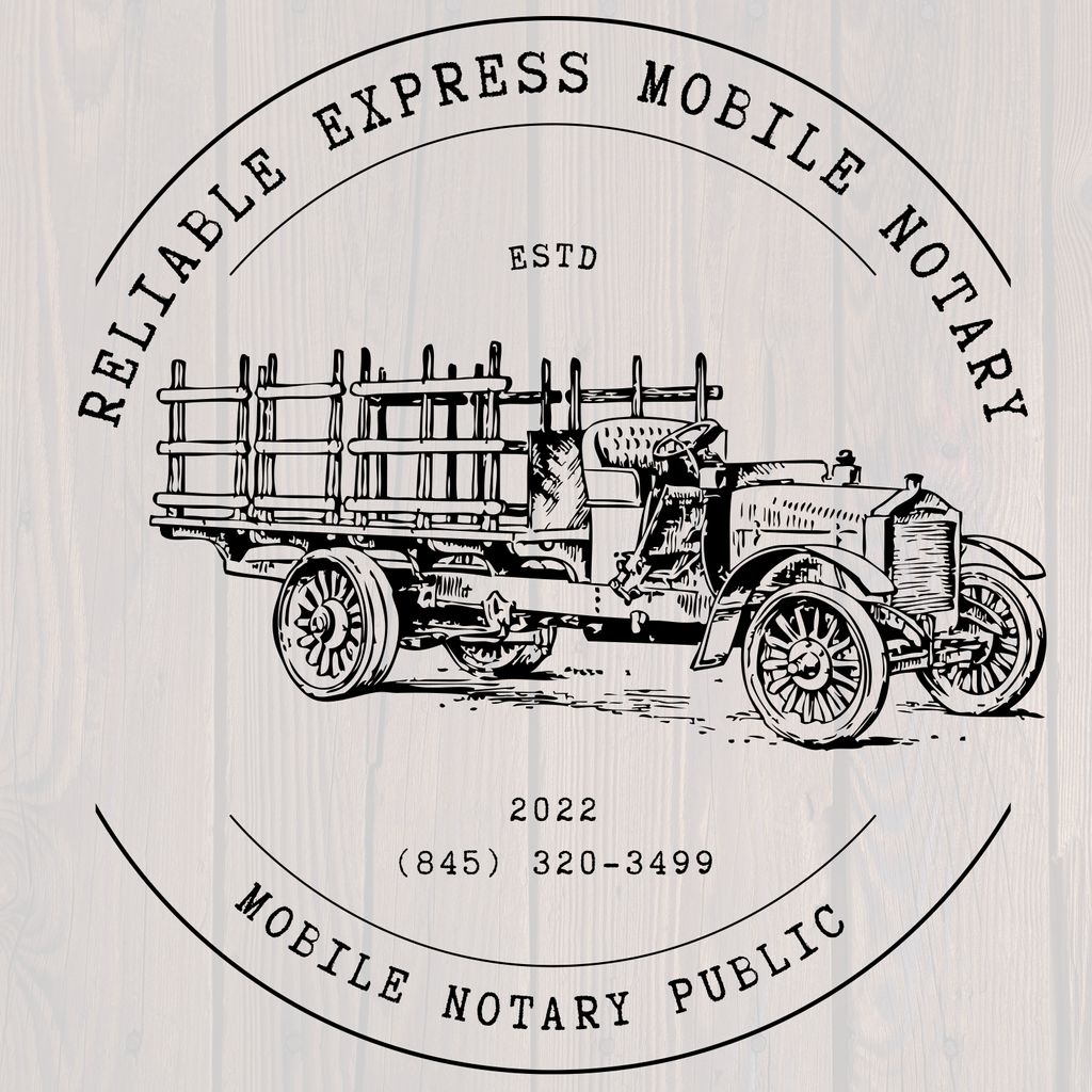 Reliable Express Mobile notary Poster.