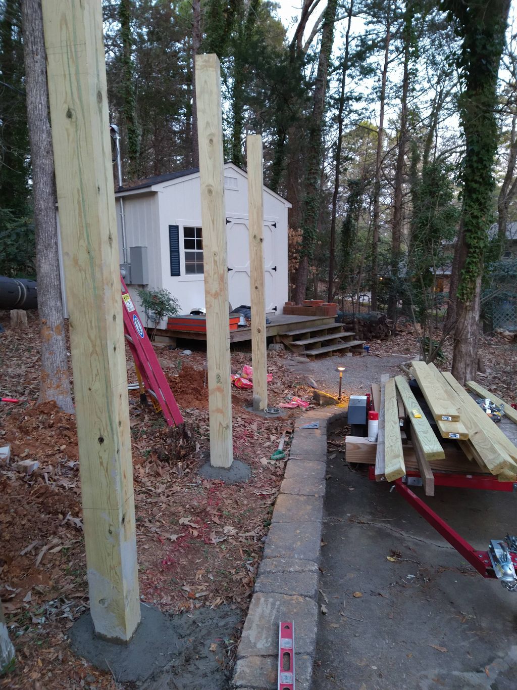 building a carport for this customer's 'his & hers