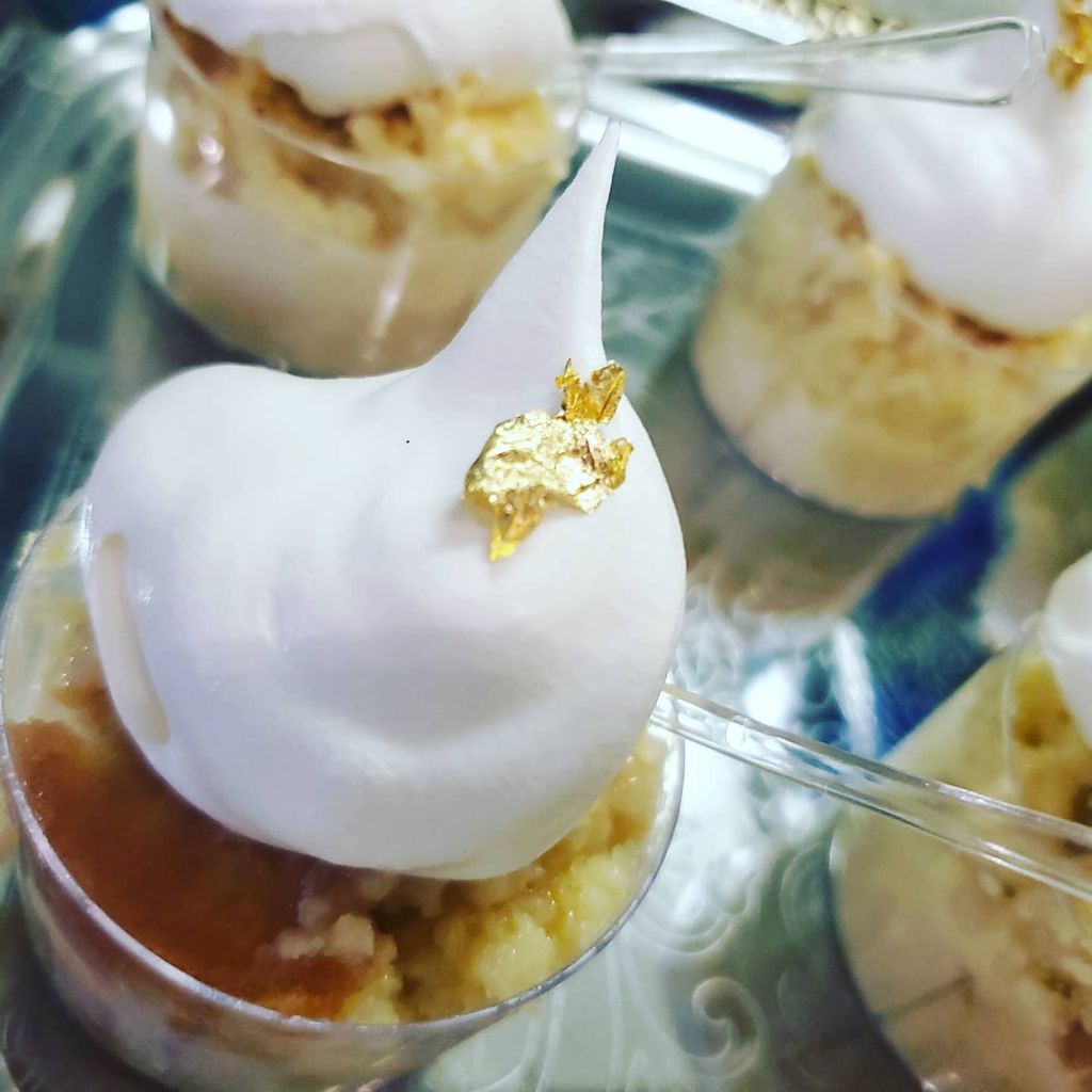 Banana Pudding with Gold Leaf