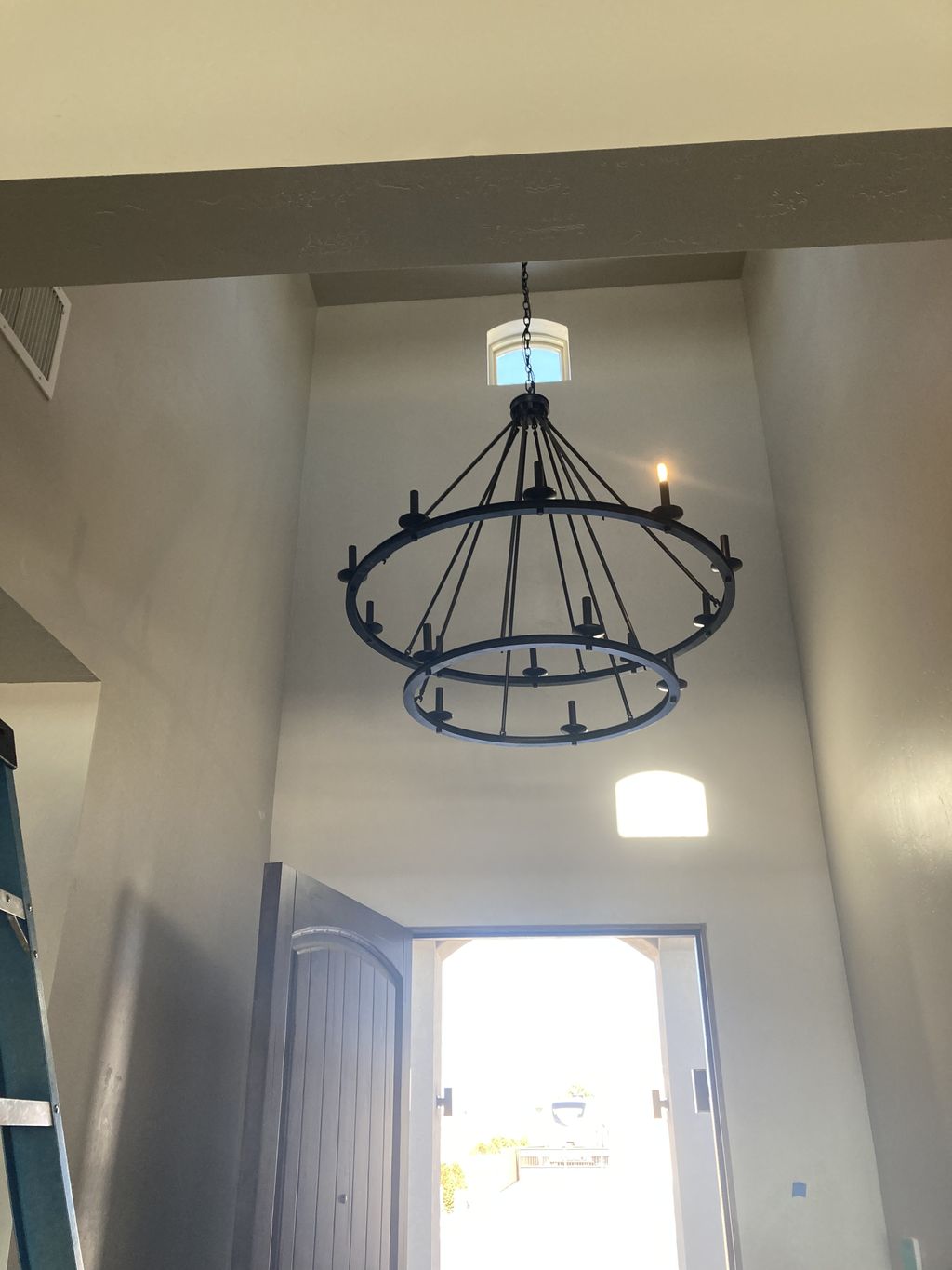New fixture 20’ high ceiling 