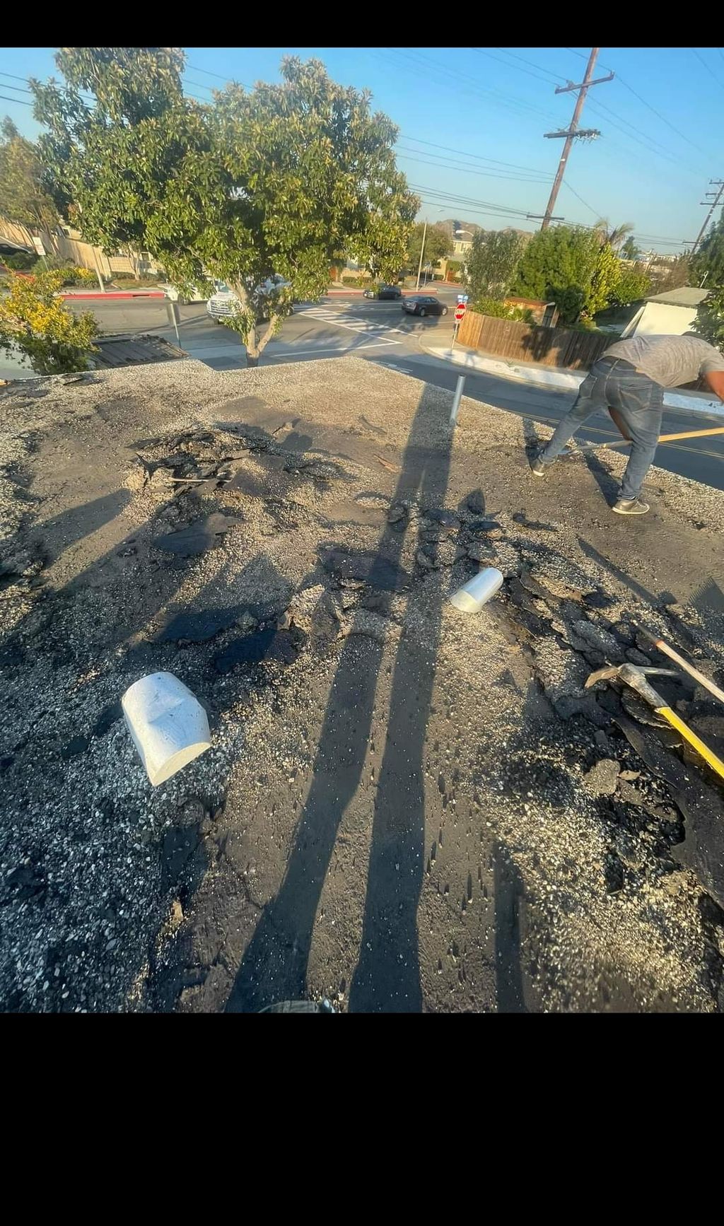 removed gravel preping for new torch down