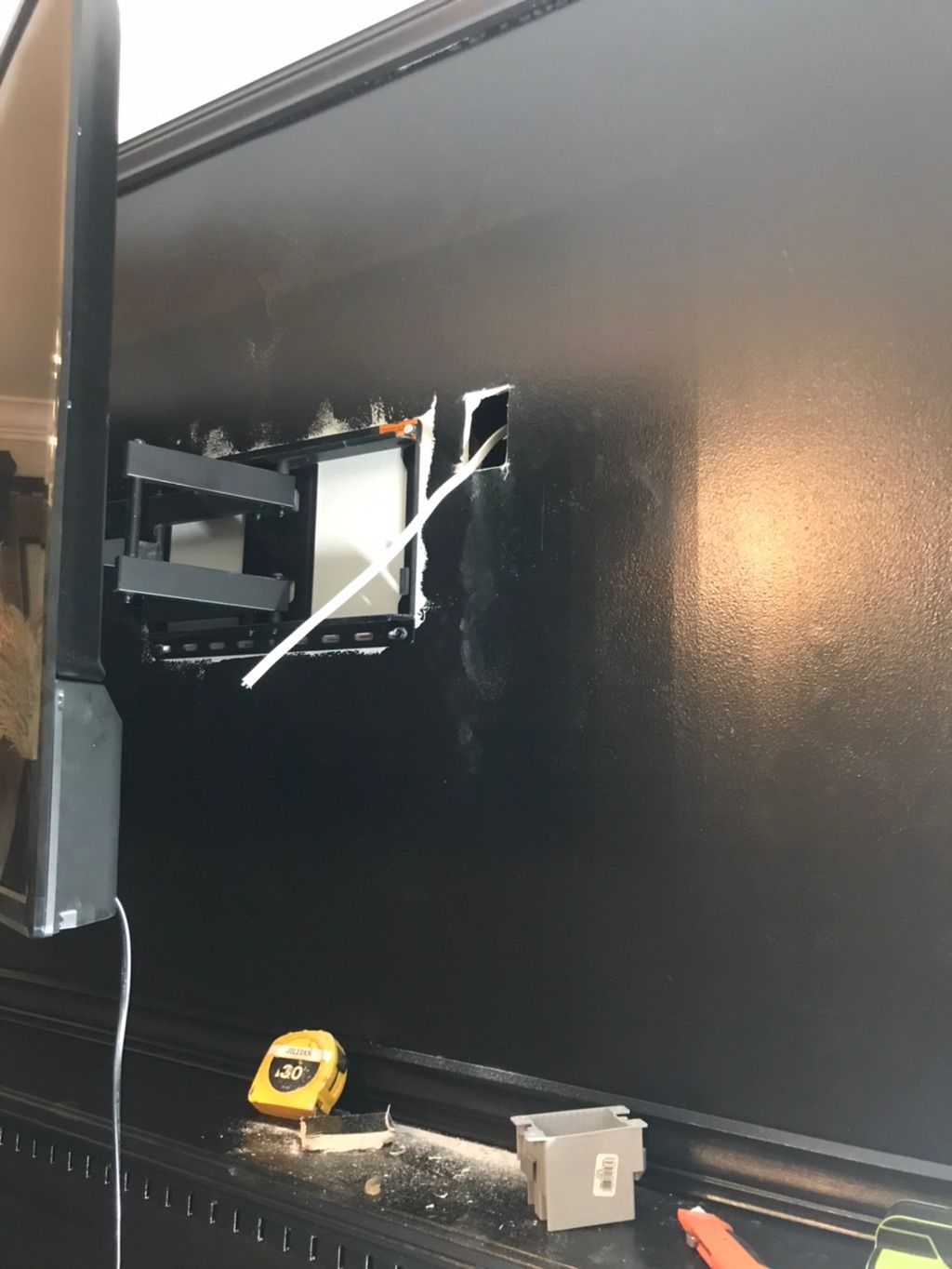 Adding power to outlet behind flat screen tv..tapp