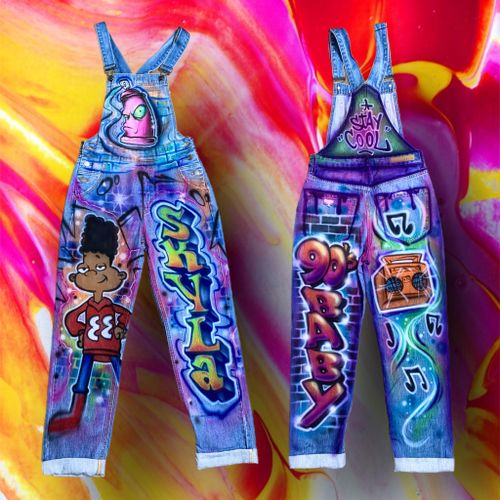 90's hot sale airbrush overalls