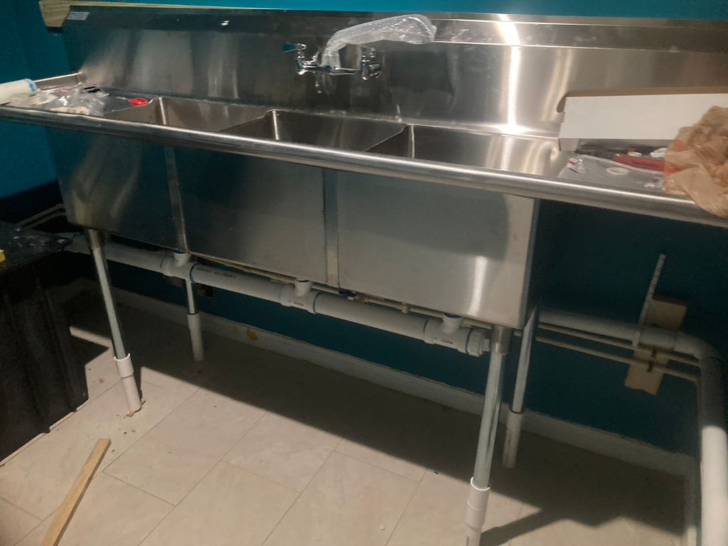 Three compartment sink