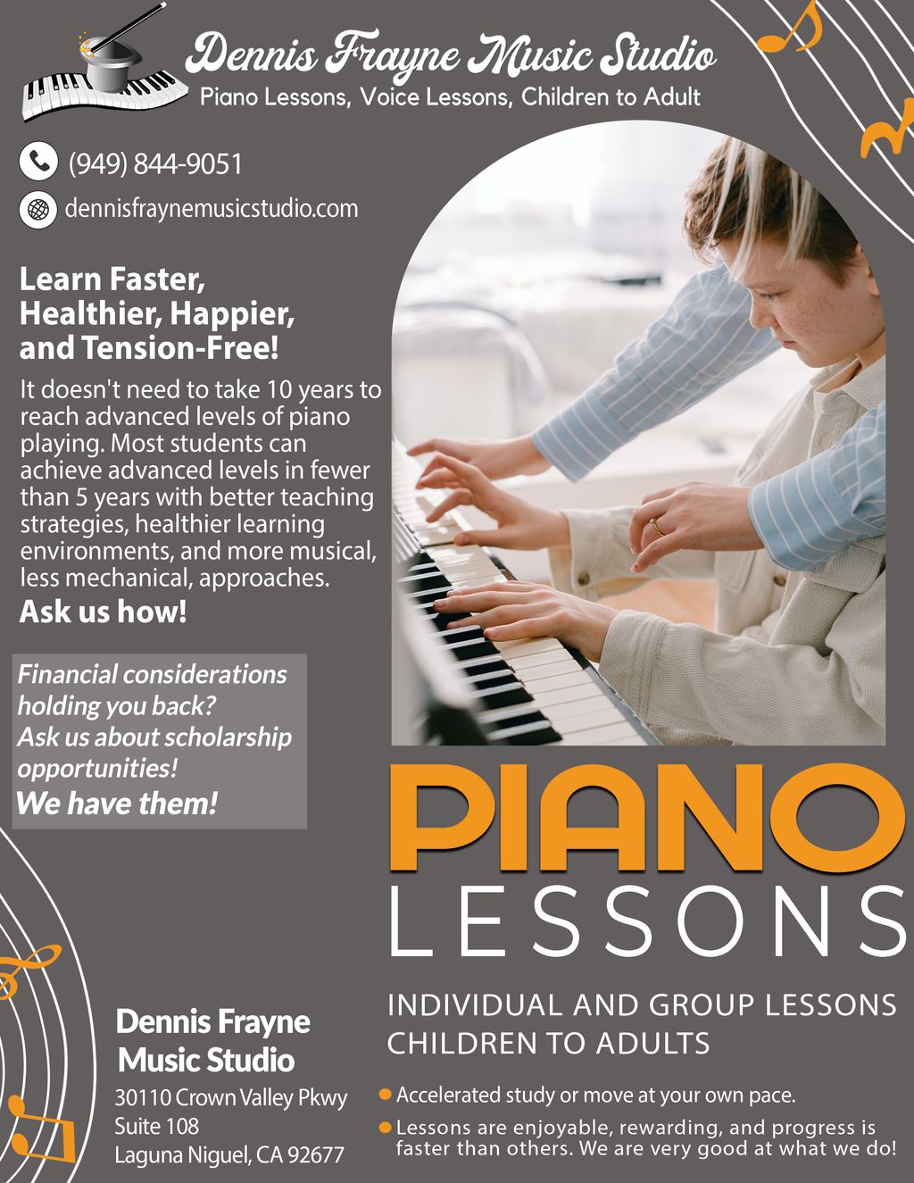 Piano lessons the healthy way.