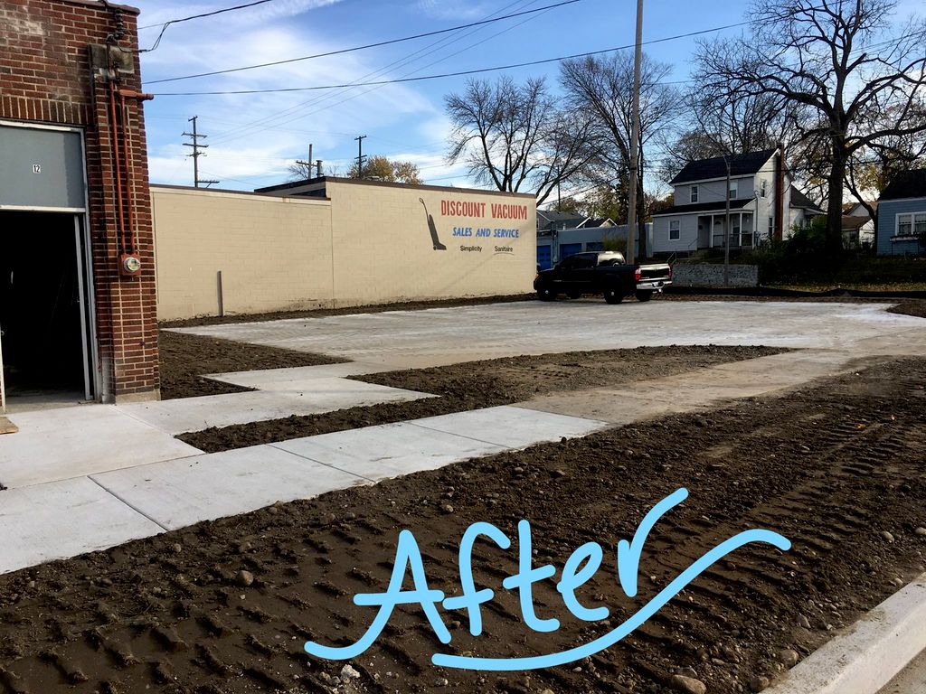 Parking lot and sidewalk 