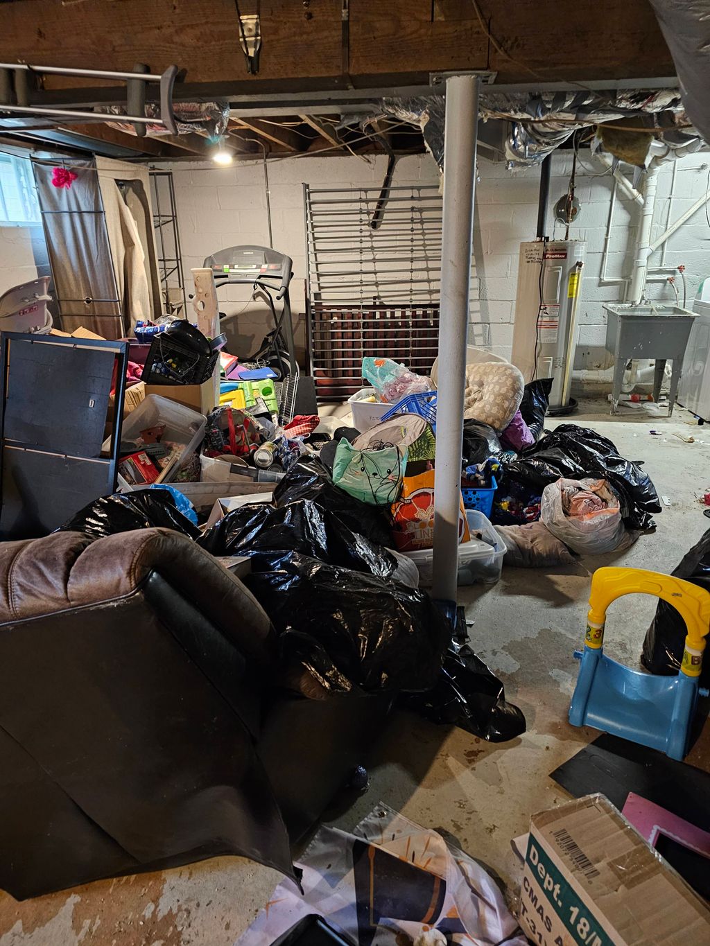 before removal. Property damaged by water leak.