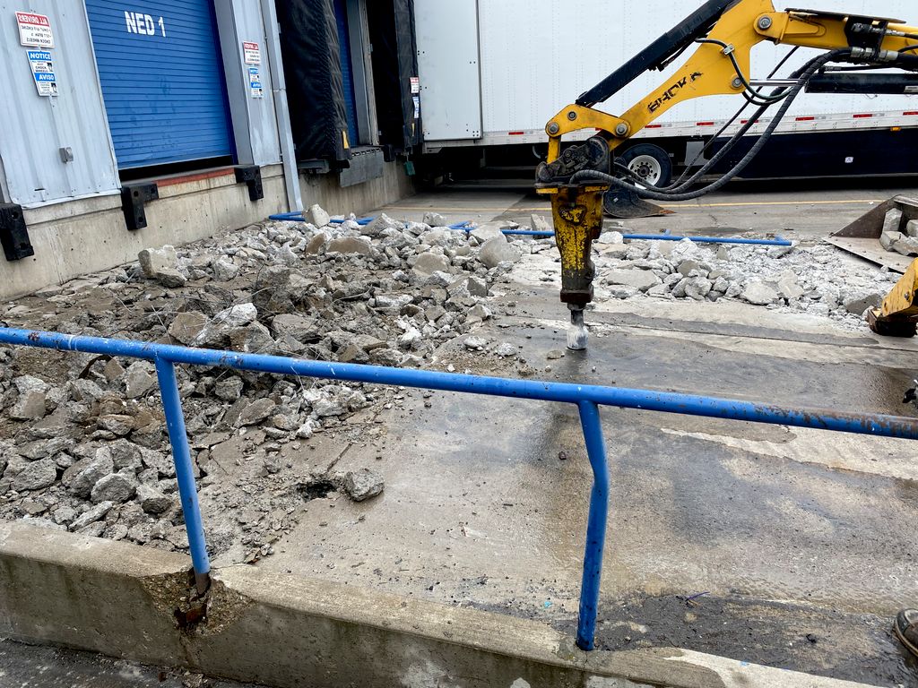 NAPA Auto Parts loading dock demo and grading 