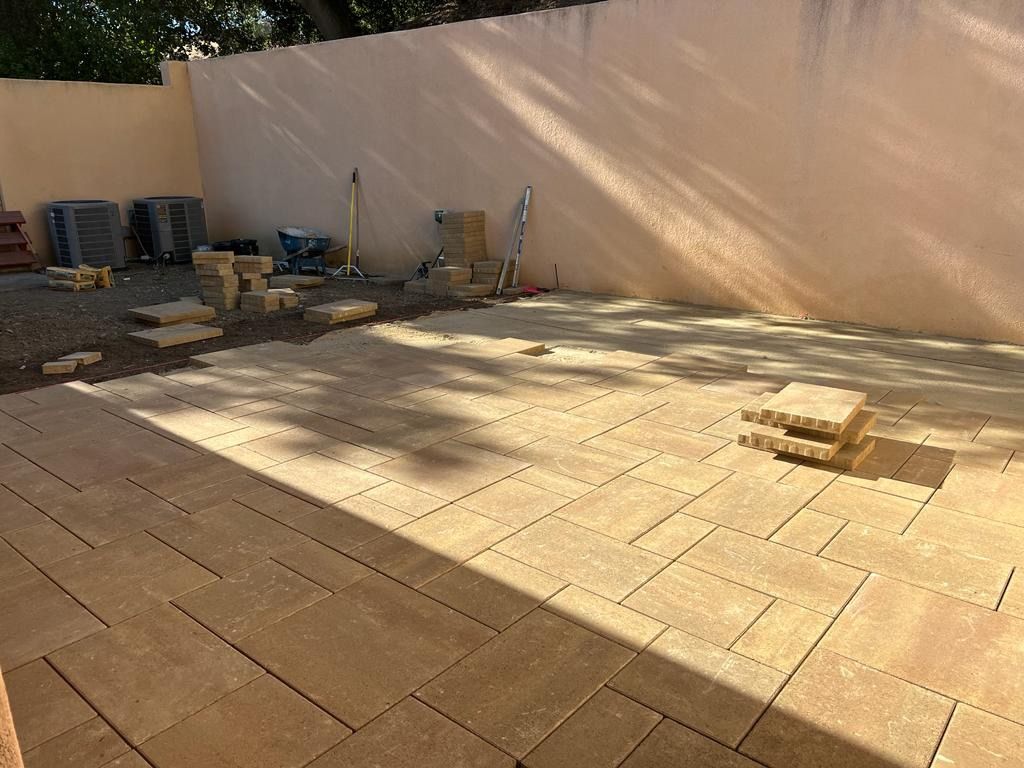 In process of installing paver. 