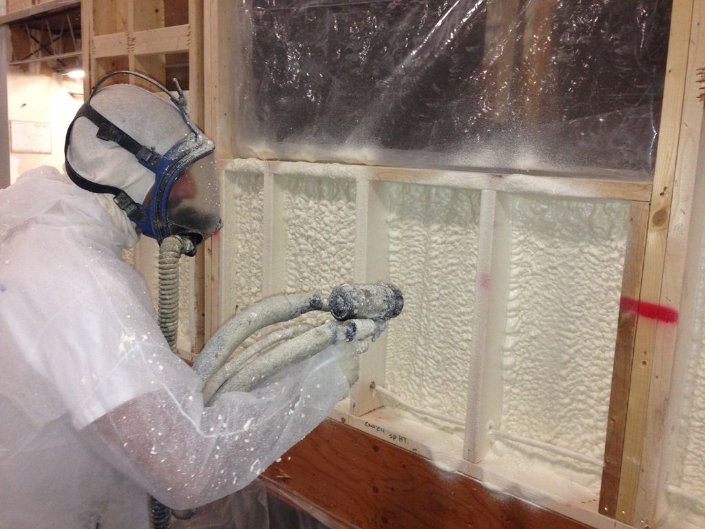 Spray foaming process