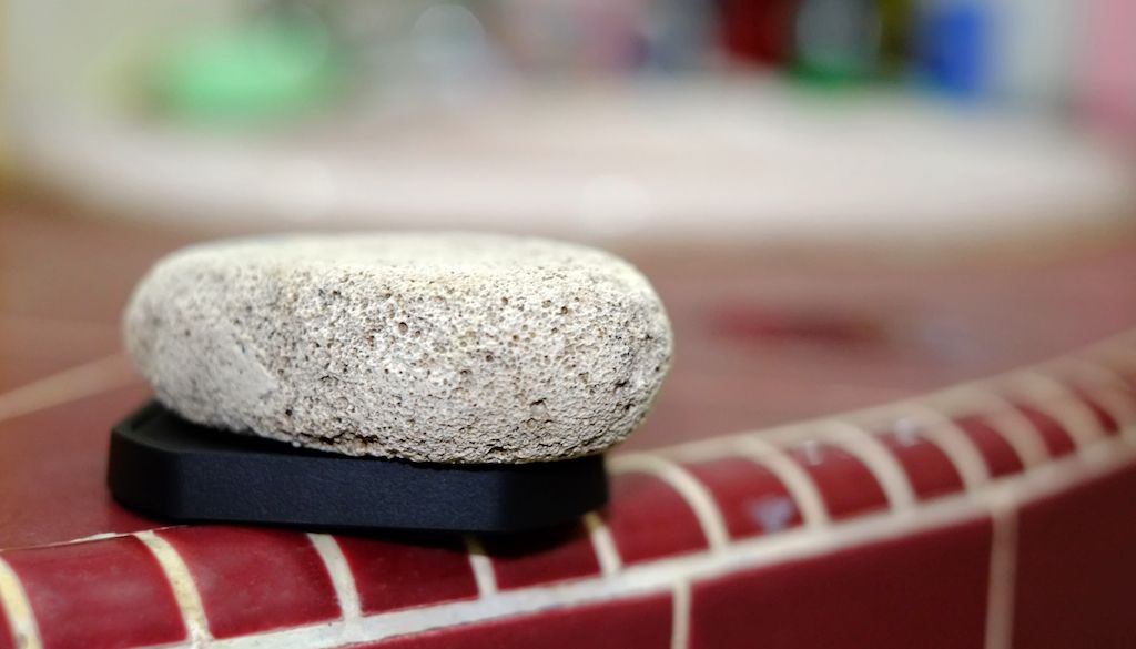 pumice stone on bathroom counter